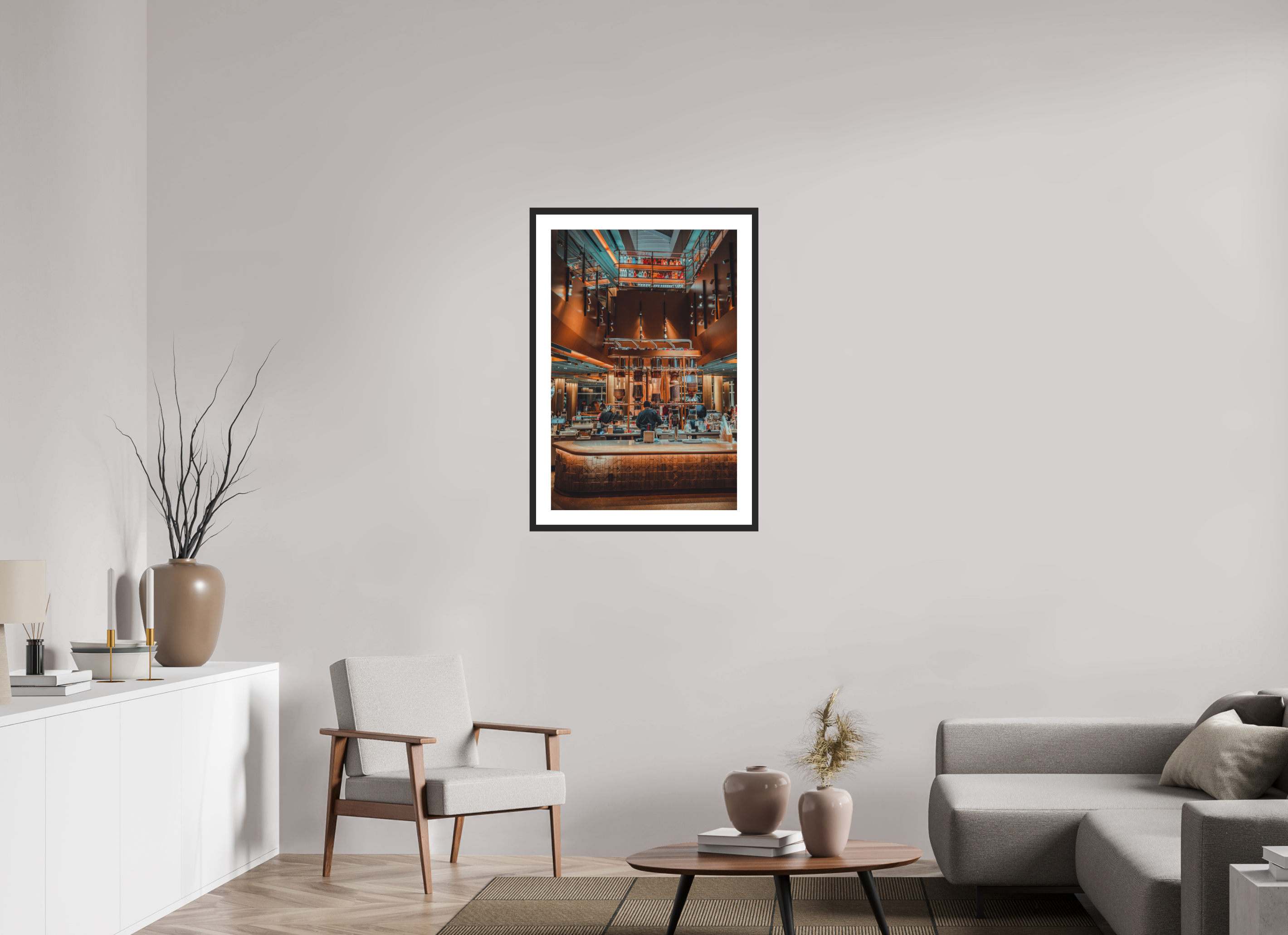 24 x 36″, Lounge Productivity Black Frame Lounge Productivity