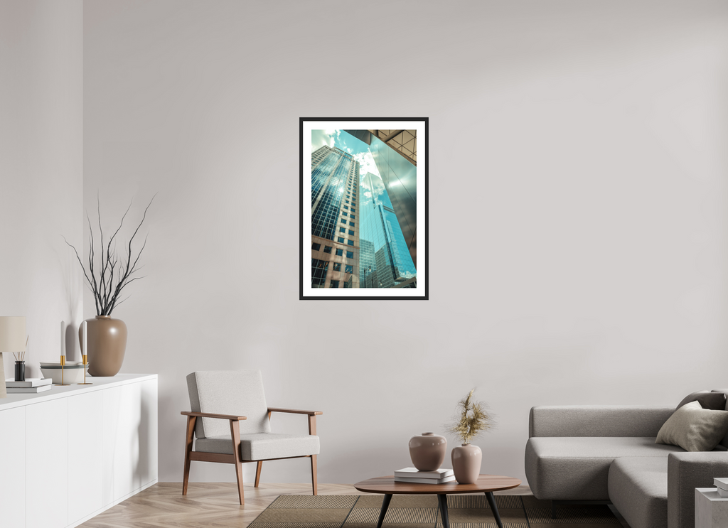 24 x 36″, Reflected Intersection Black Frame Reflected Intersection