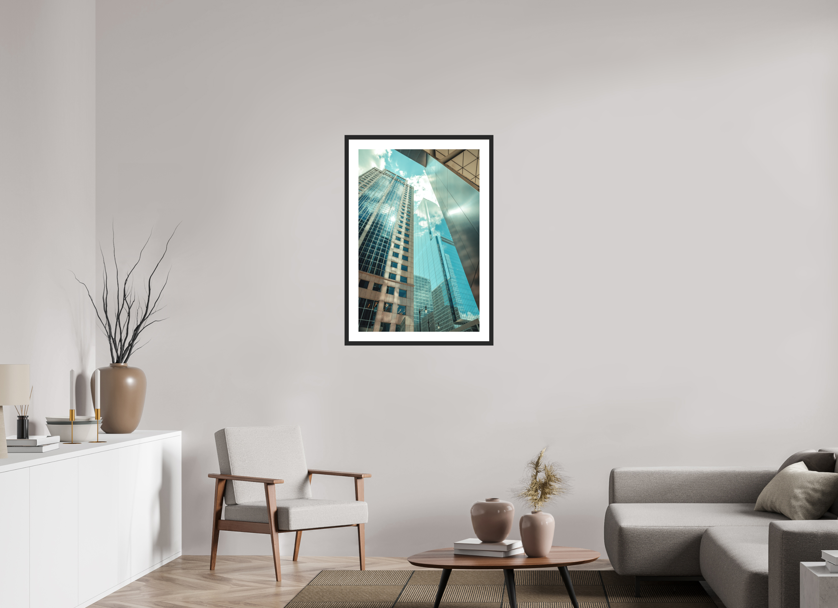 24 x 36″, Reflected Intersection Black Frame Reflected Intersection