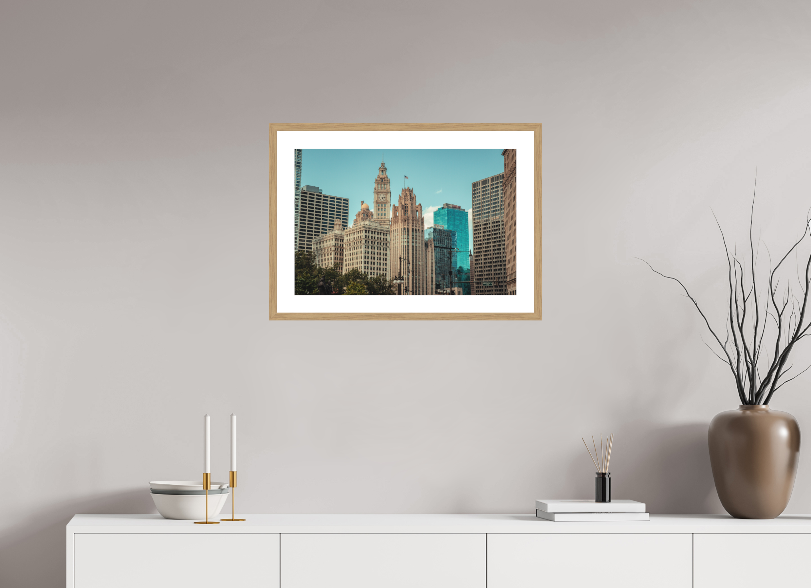 24 x 16″, Heritage Stone Oak Frame Heritage Stone
