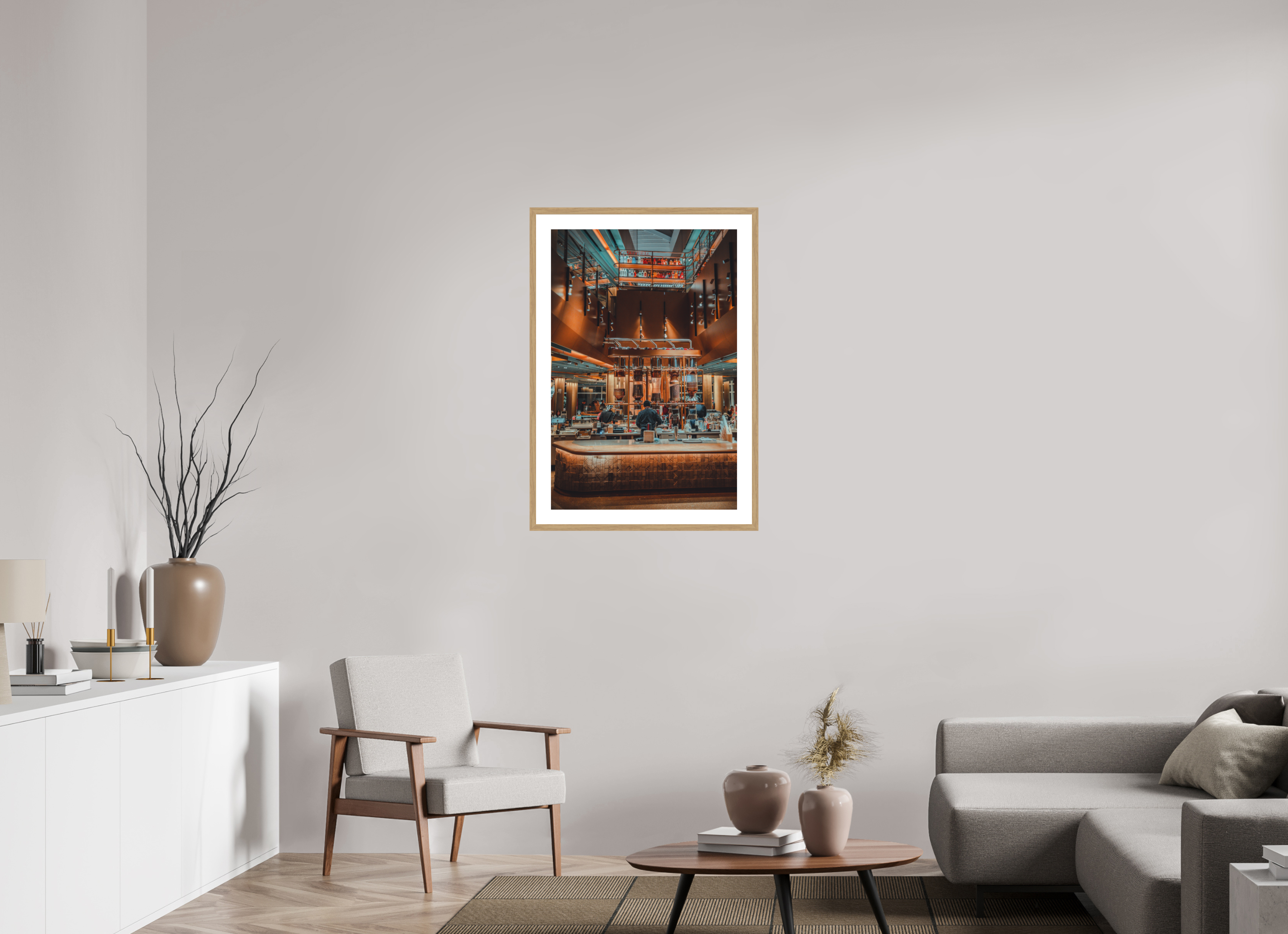 24 x 36″, Lounge Productivity Oak Frame Lounge Productivity