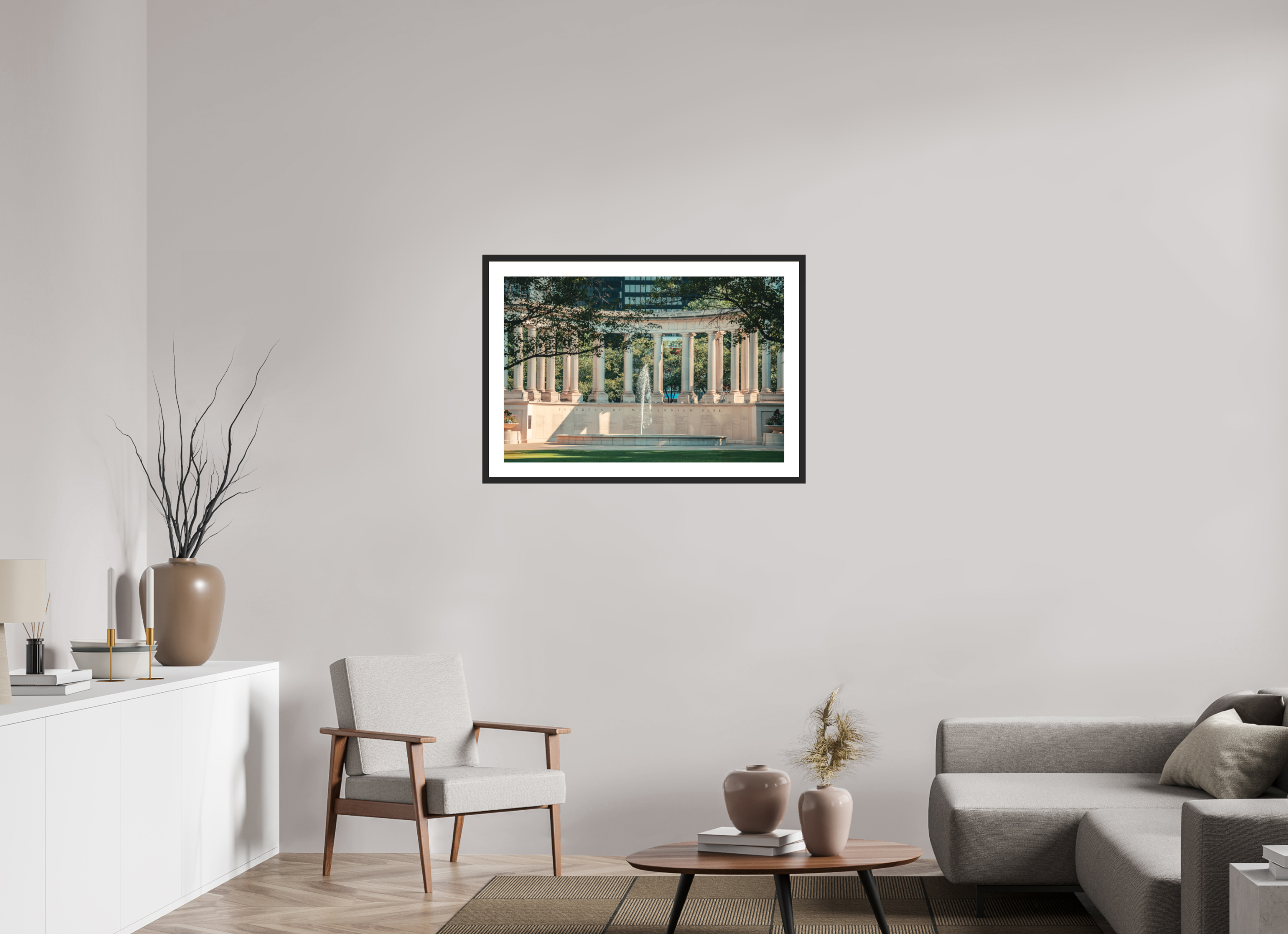 36 x 24″, Millennium Columns Black Frame Millennium Columns