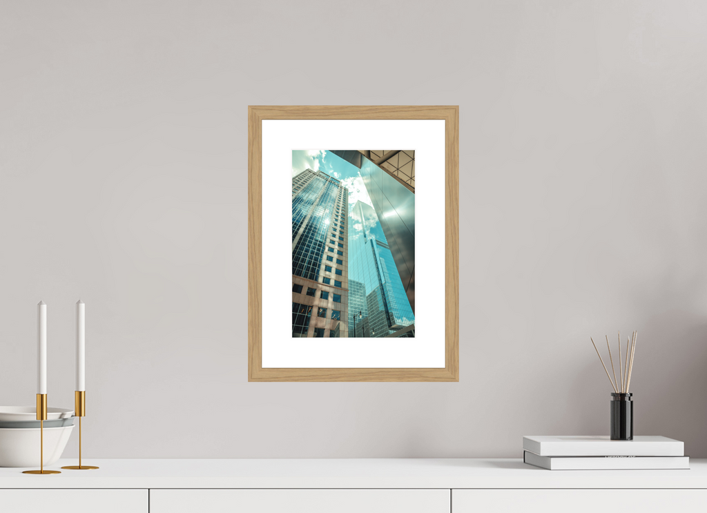 8 x 12″, Reflected Intersection Oak Frame Reflected Intersection