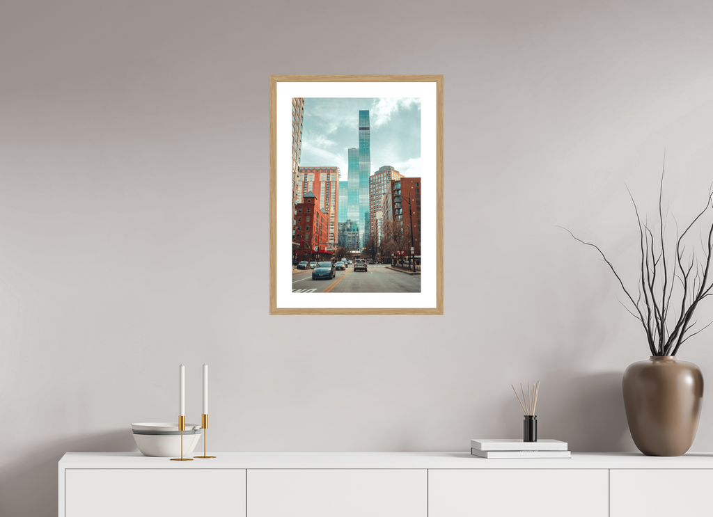 16 x 24″, Veil of Glass Oak Frame Veil of Glass