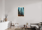 24 x 36″, Streetlight Dusk Oak Frame Streetlight Dusk