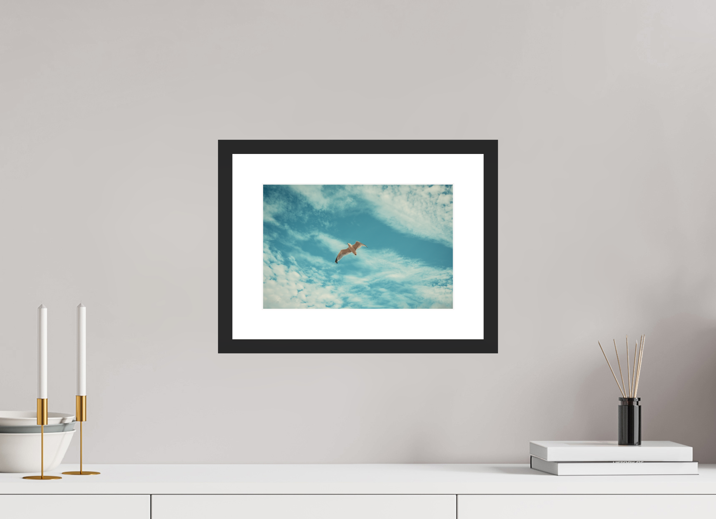 12 x 8″, Horizon Bird Black Frame Horizon Bird