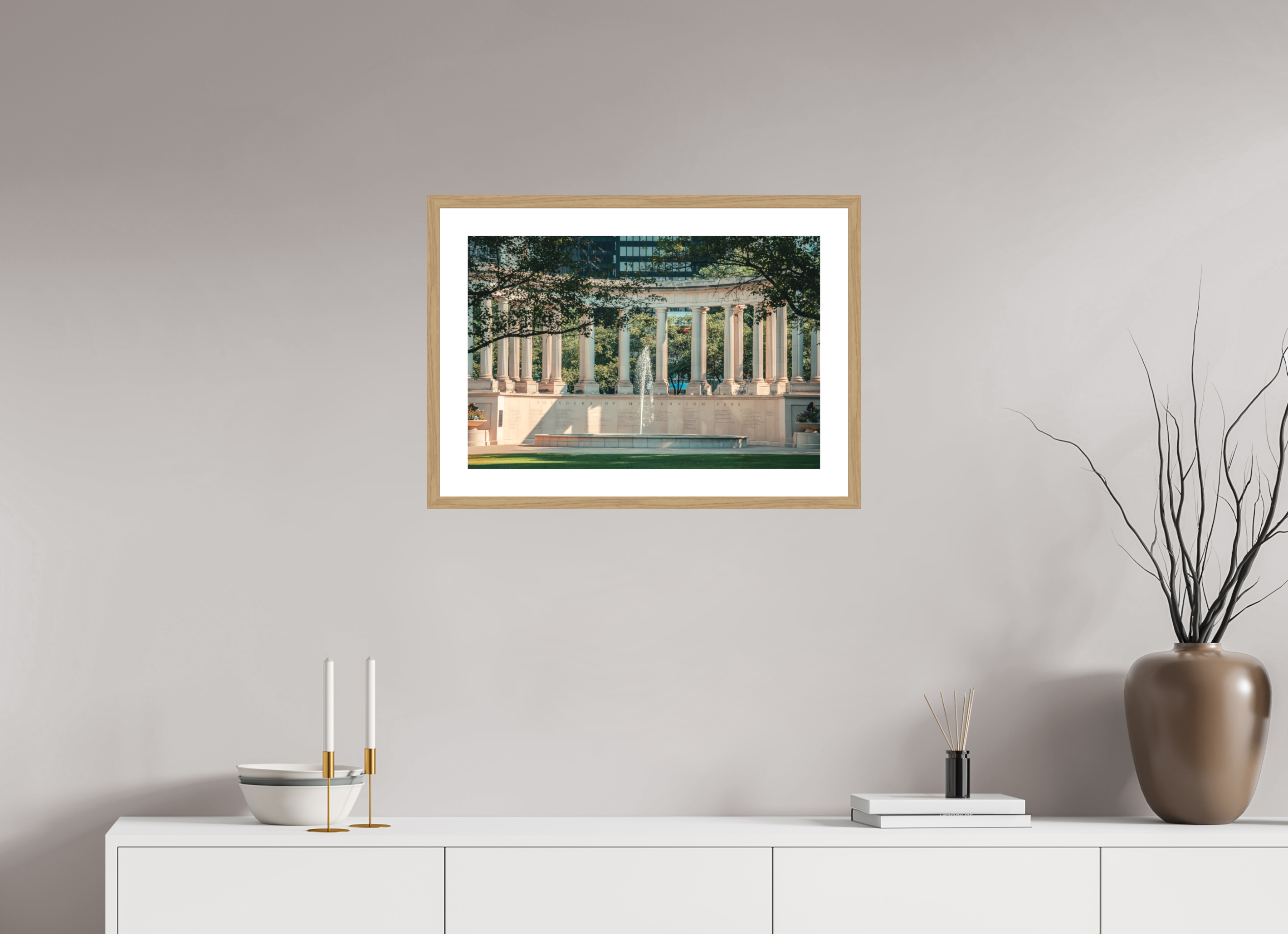 24 x 16″, Millennium Columns Oak Frame Millennium Columns