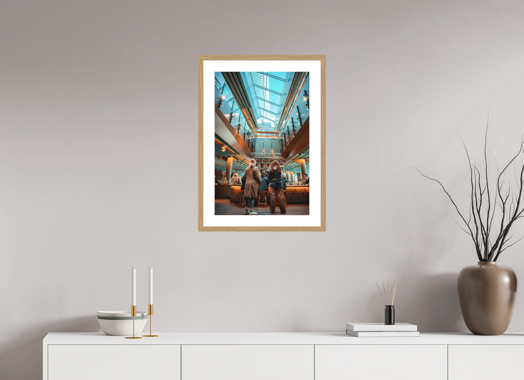 16 x 24″, Amber Atrium Oak Frame Amber Atrium