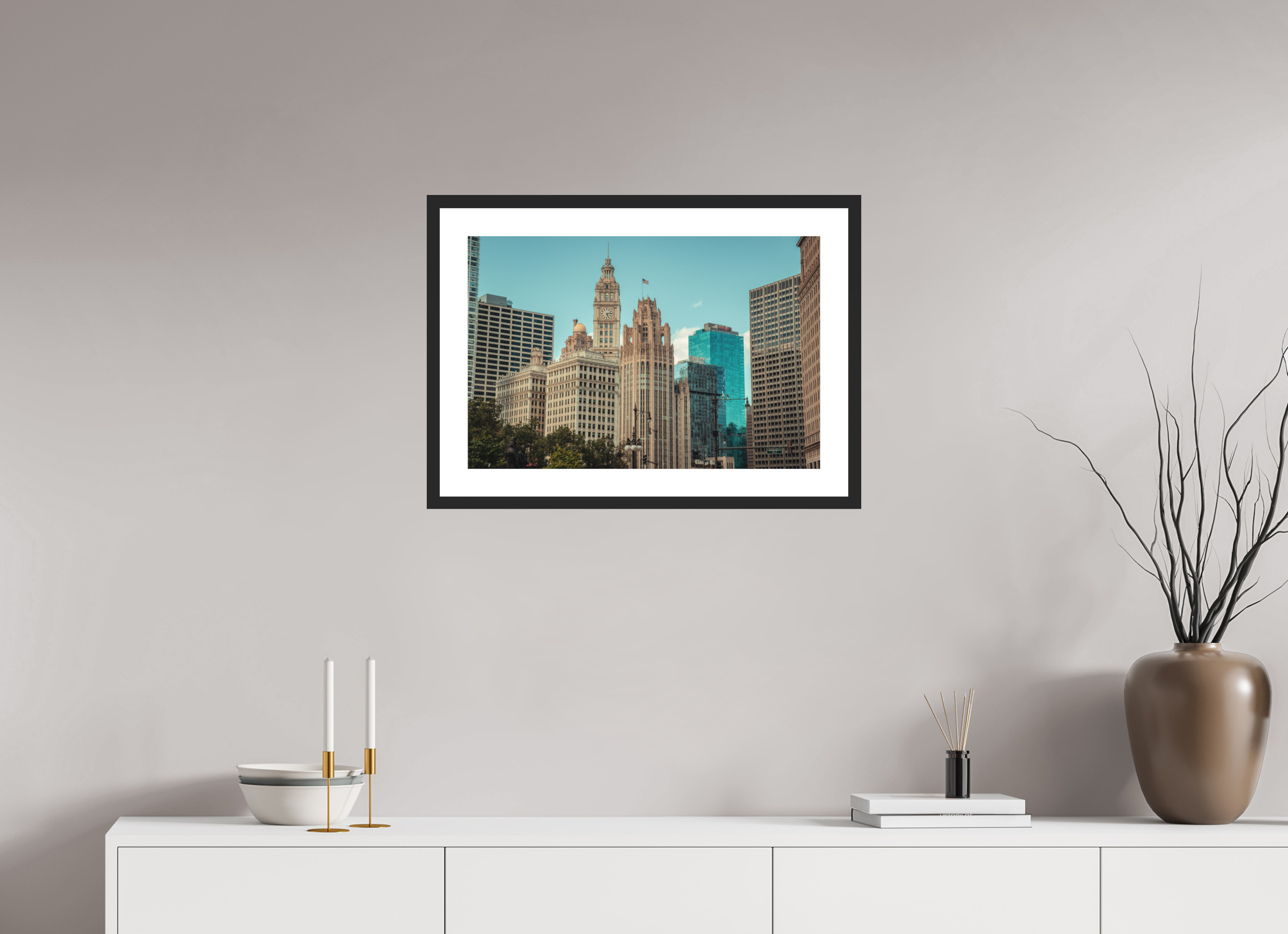 24 x 16″, Heritage Stone Black Frame Heritage Stone