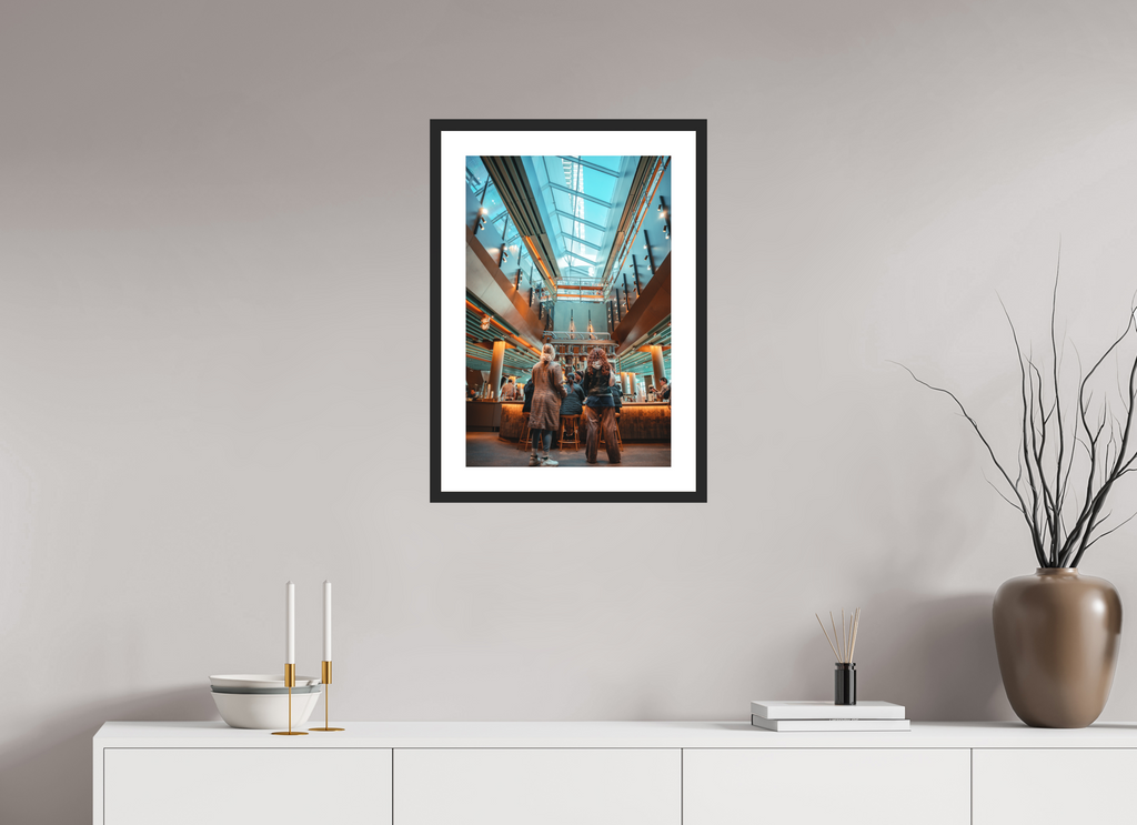 16 x 24″, Amber Atrium Black Frame Amber Atrium