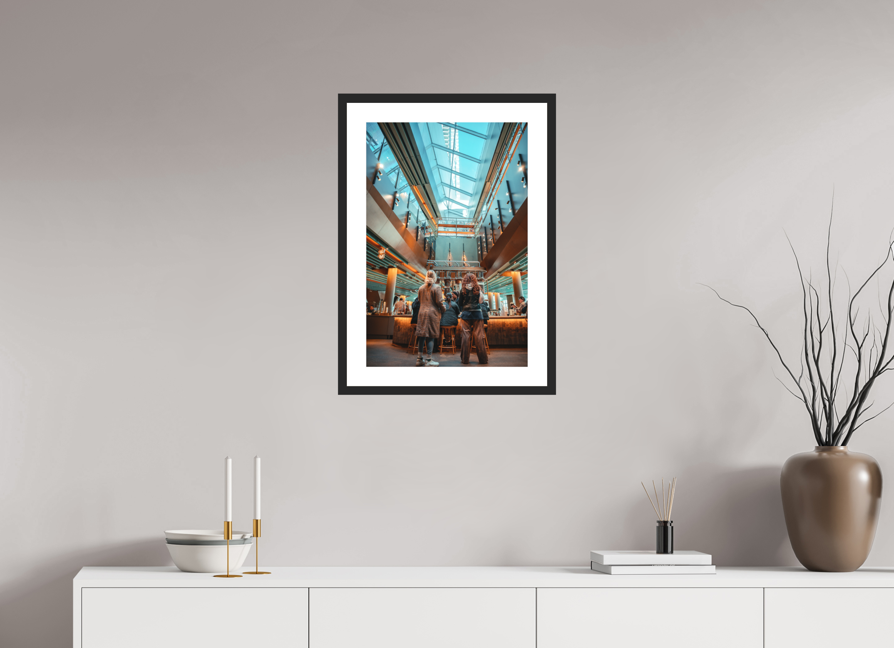 16 x 24″, Amber Atrium Black Frame Amber Atrium