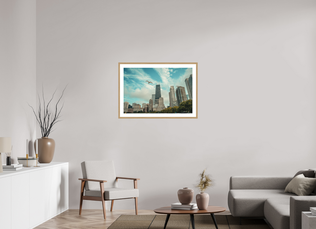 36 x 24″, Chicago Summer Oak Frame Chicago Summer