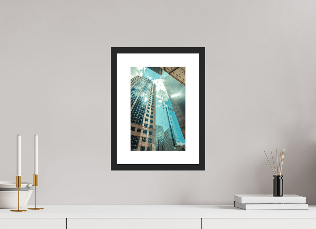 8 x 12″, Reflected Intersection Black Frame Reflected Intersection