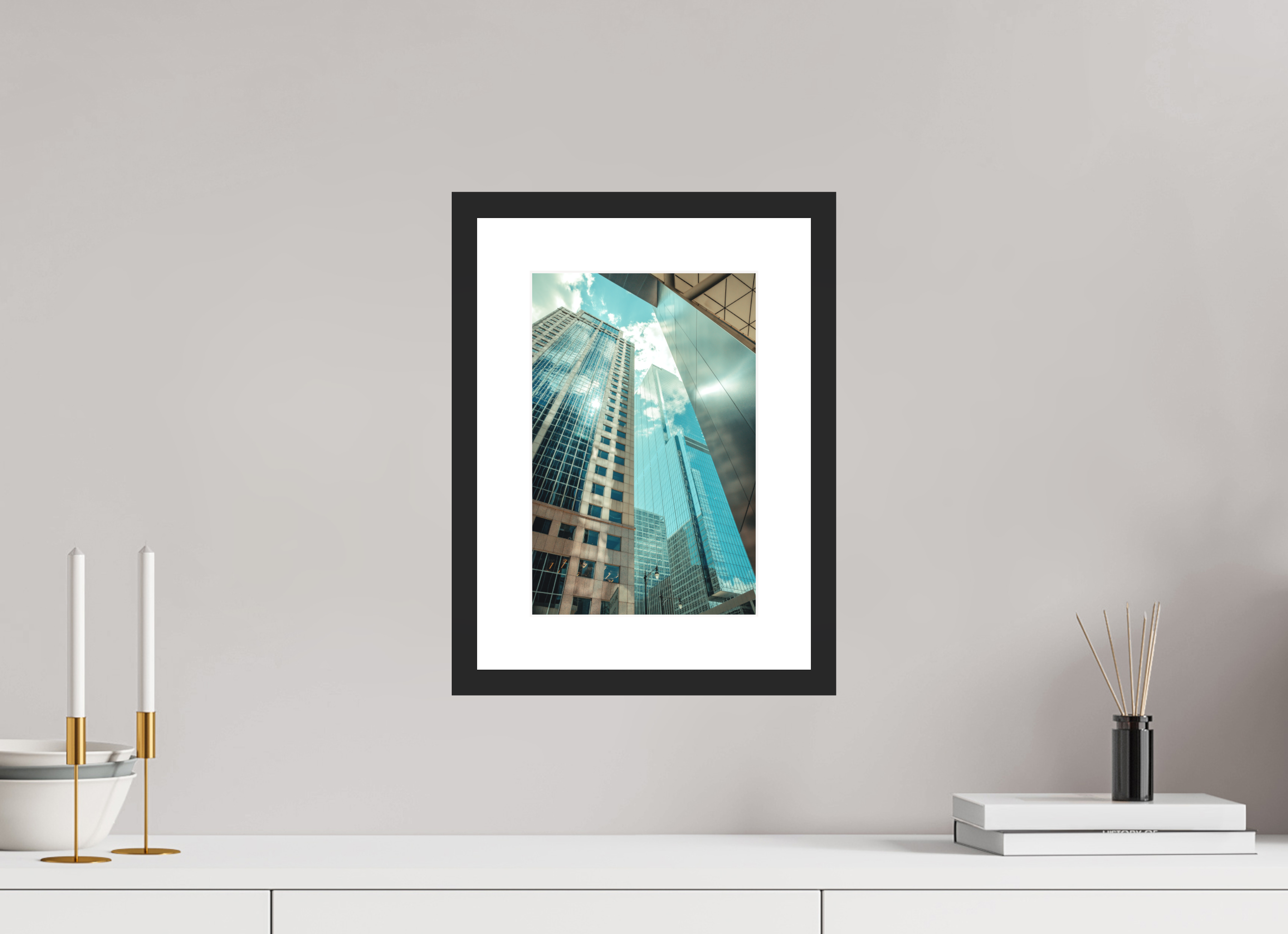 8 x 12″, Reflected Intersection Black Frame Reflected Intersection