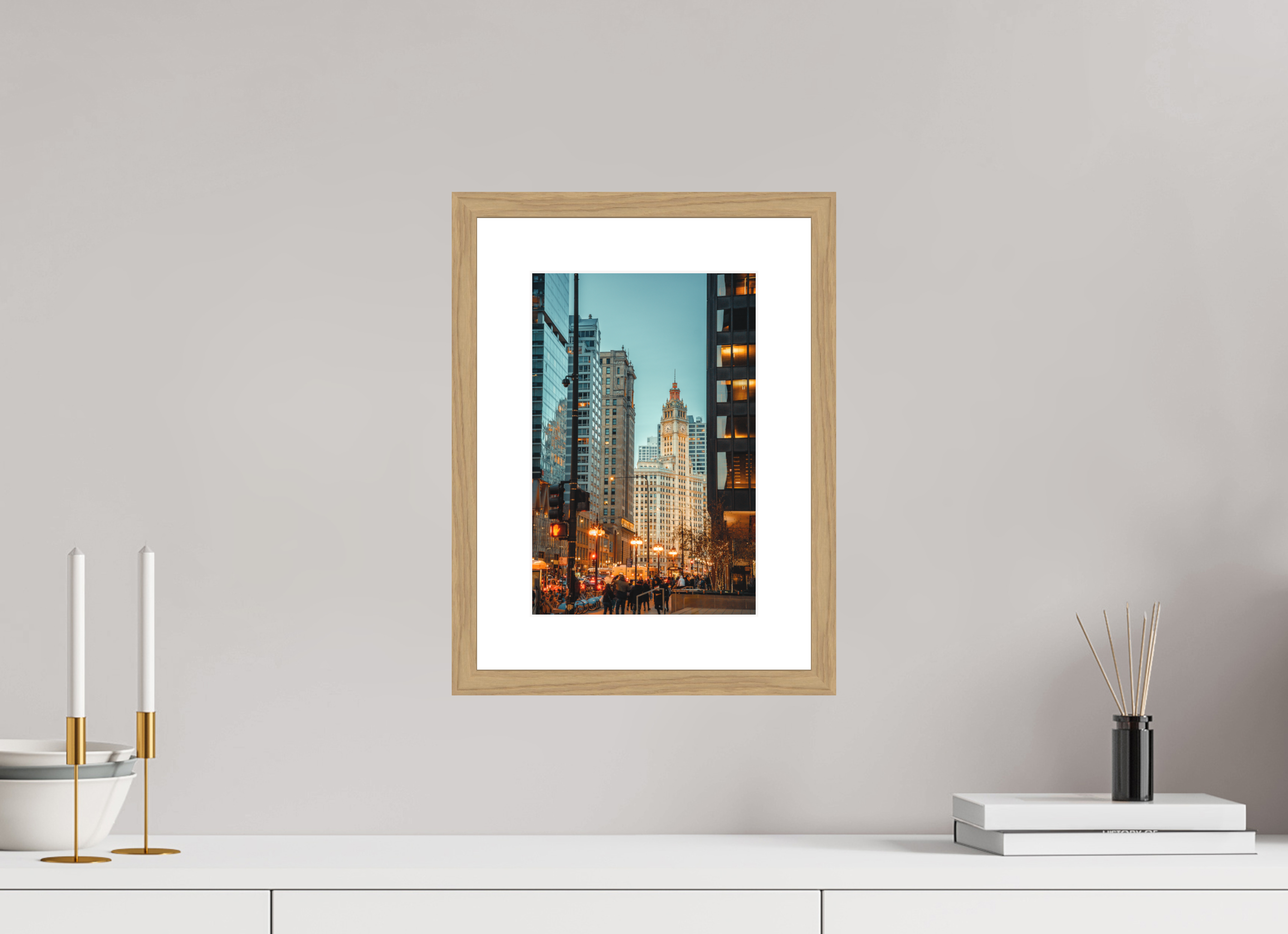 8 x 12″, Michigan Avenue Oak Frame Michigan Avenue