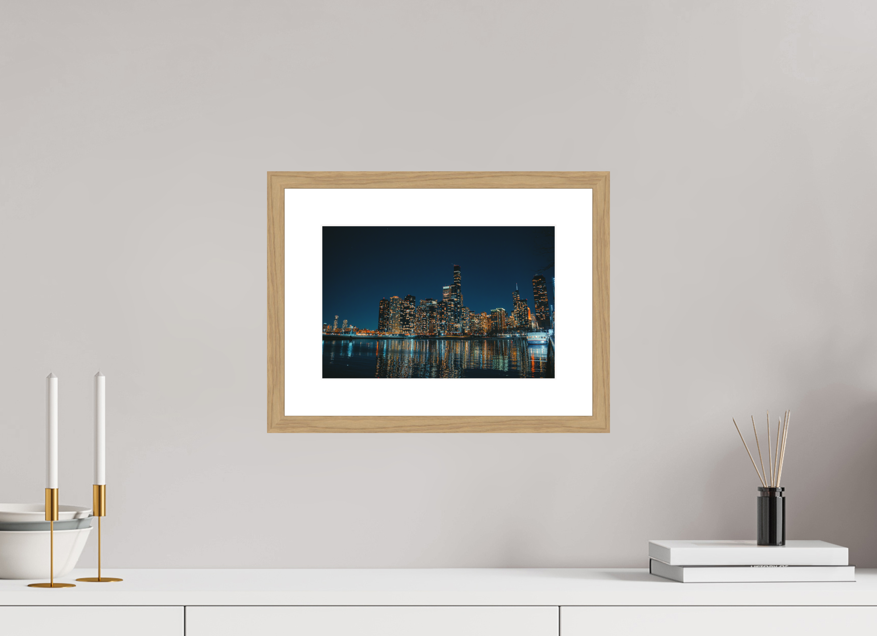12 x 8″, Night Out in the City Oak Frame Night Out In The City