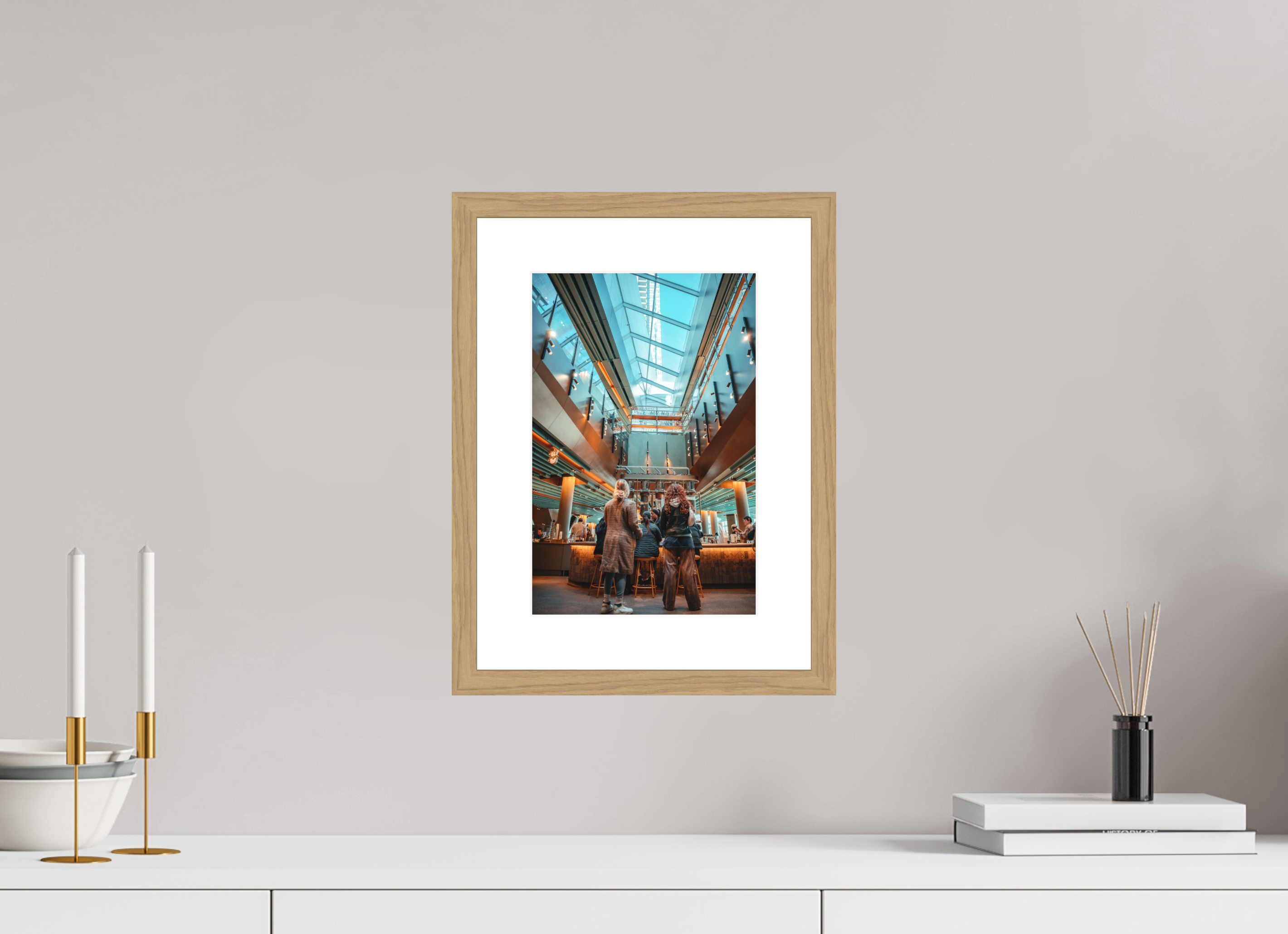 8 x 12″, Amber Atrium Oak Frame Amber Atrium