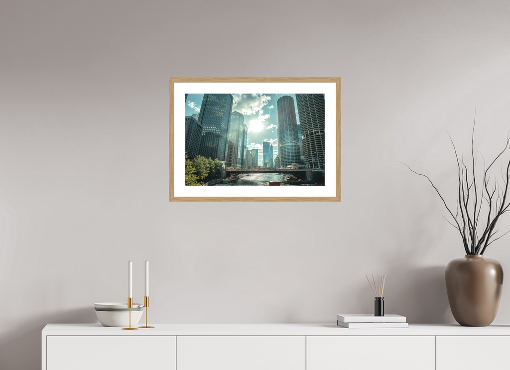 24 x 16″, River Crossing Oak Frame River Crossing