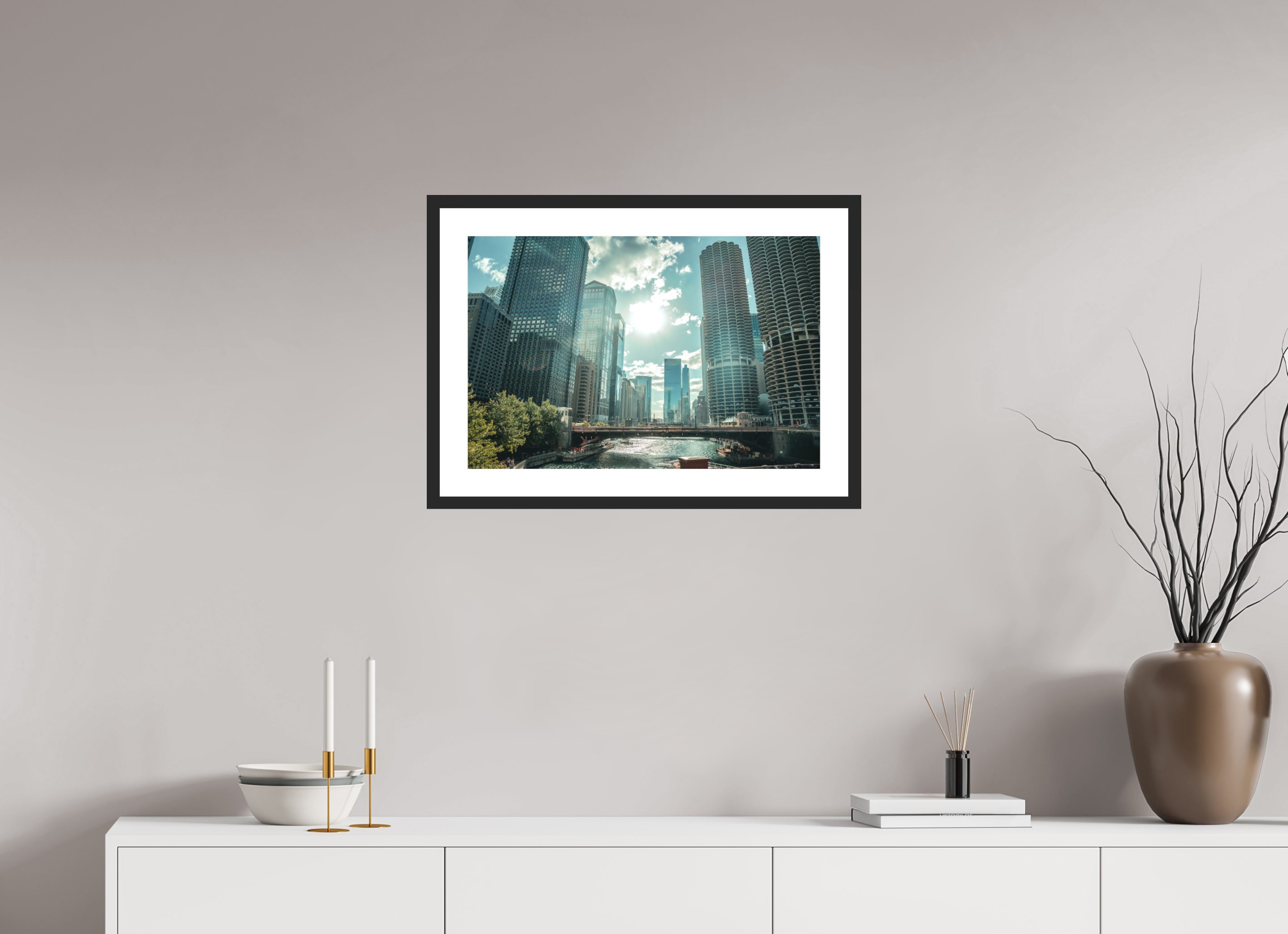 24 x 16″, River Crossing Black Frame River Crossing