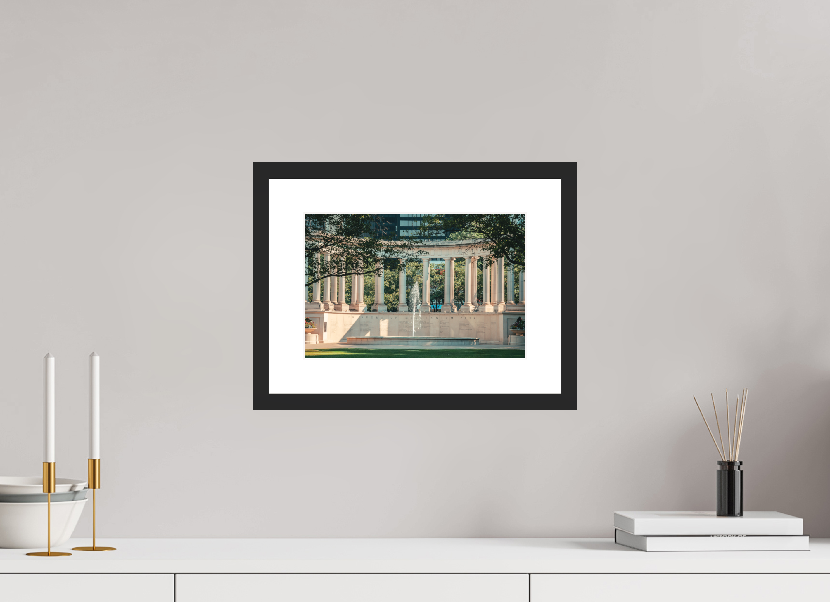 12 x 8″, Millennium Columns Black Frame Millennium Columns
