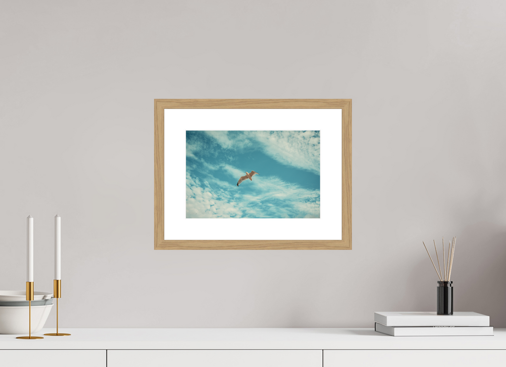 12 x 8″, Horizon Bird Oak Frame Horizon Bird