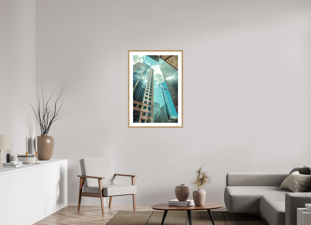 24 x 36″, Reflected Intersection Oak Frame Reflected Intersection