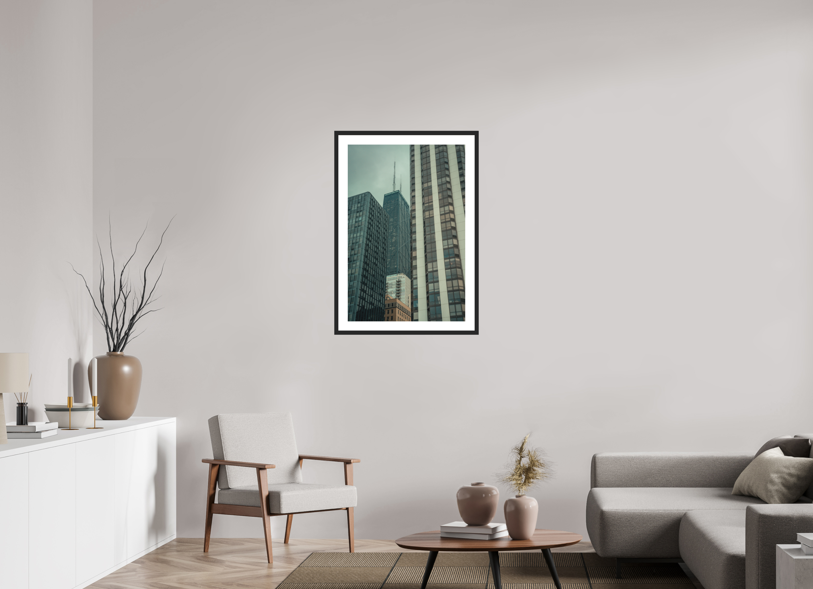 24 x 36″, Midst of Development Black Frame Midst of Development
