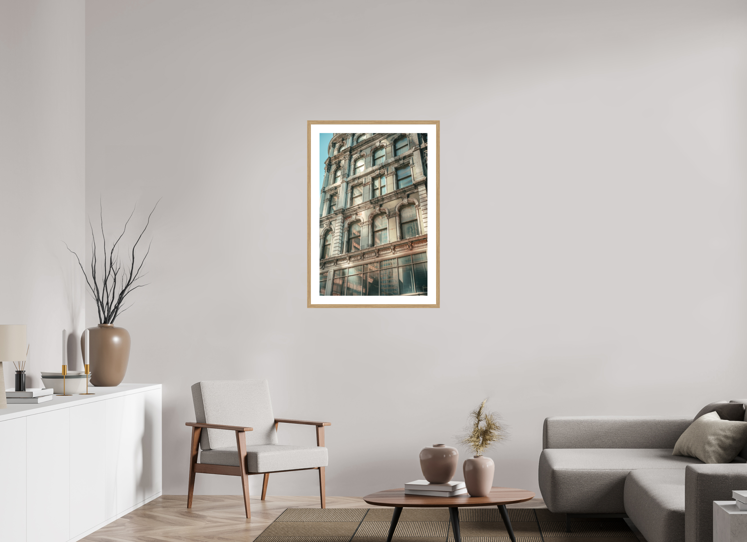 24 x 36″, Layers of Paint and Heritage Oak Frame Layers of Paint and Heritage