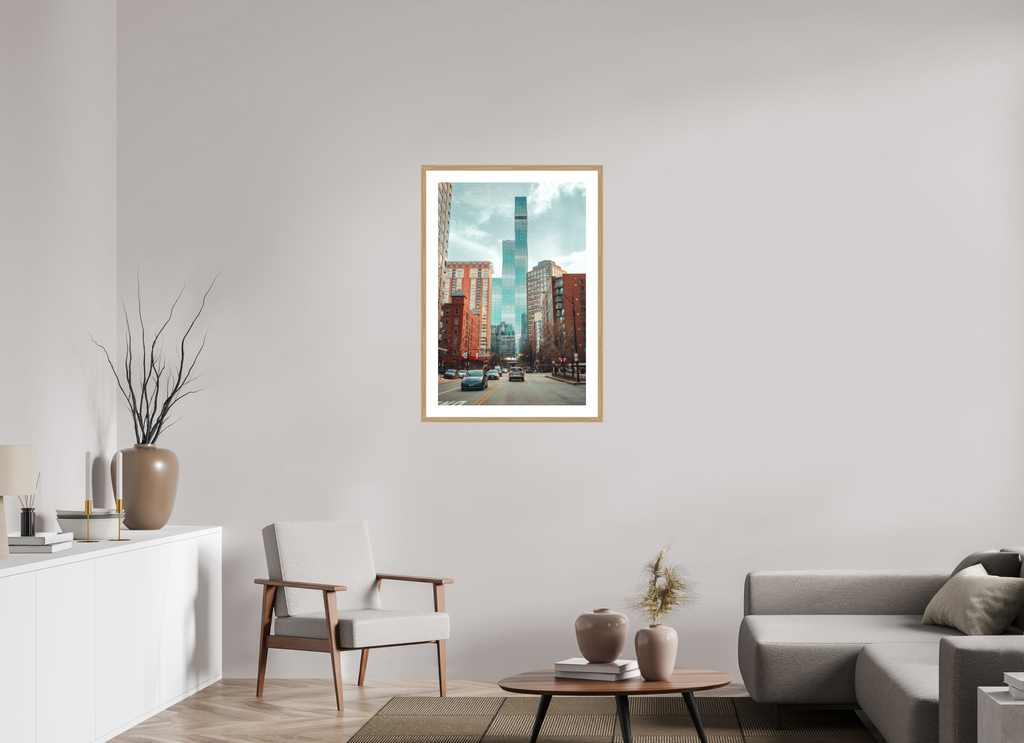 24 x 36″, Veil of Glass Oak Frame Veil of Glass