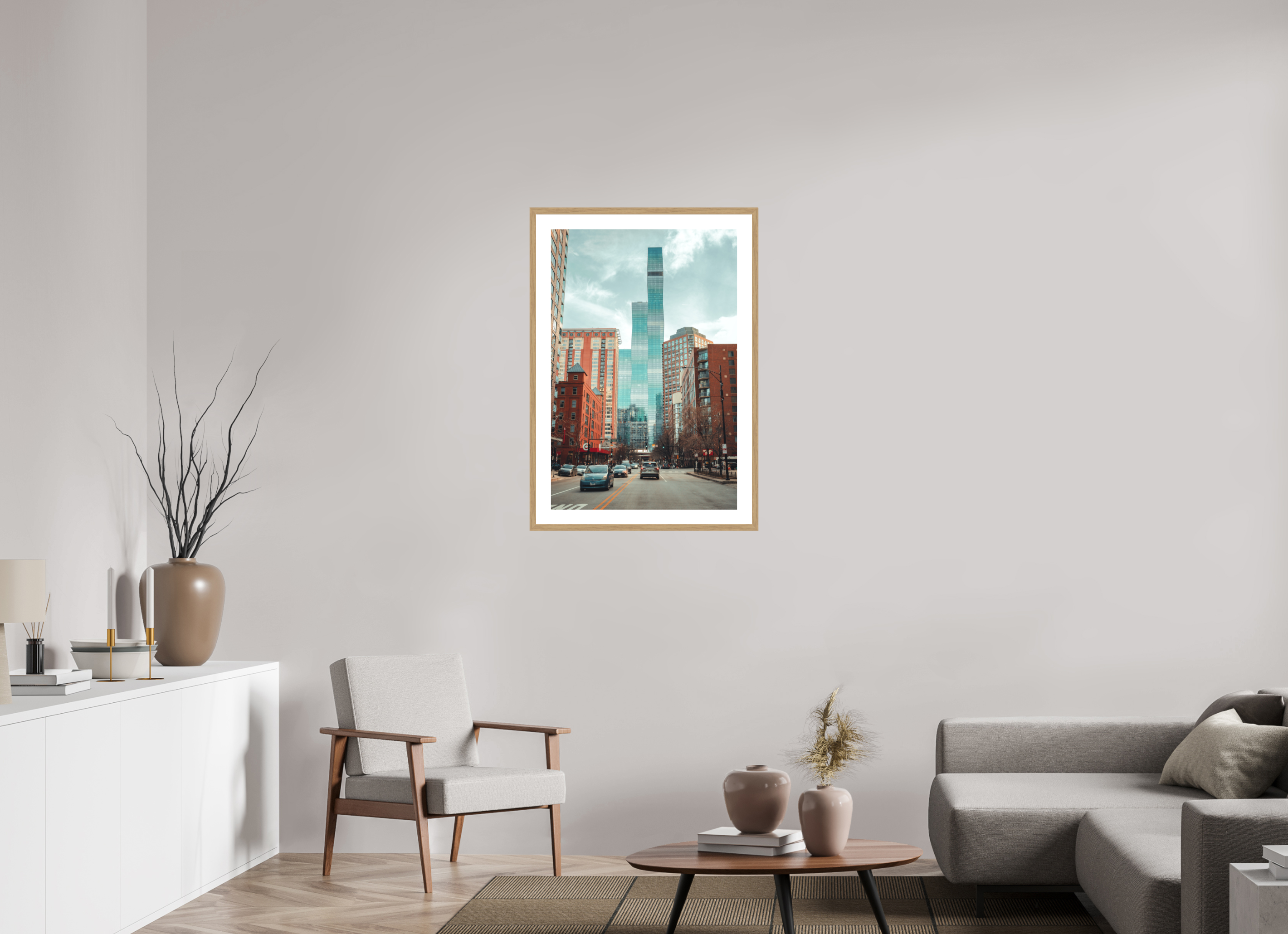 24 x 36″, Veil of Glass Oak Frame Veil of Glass