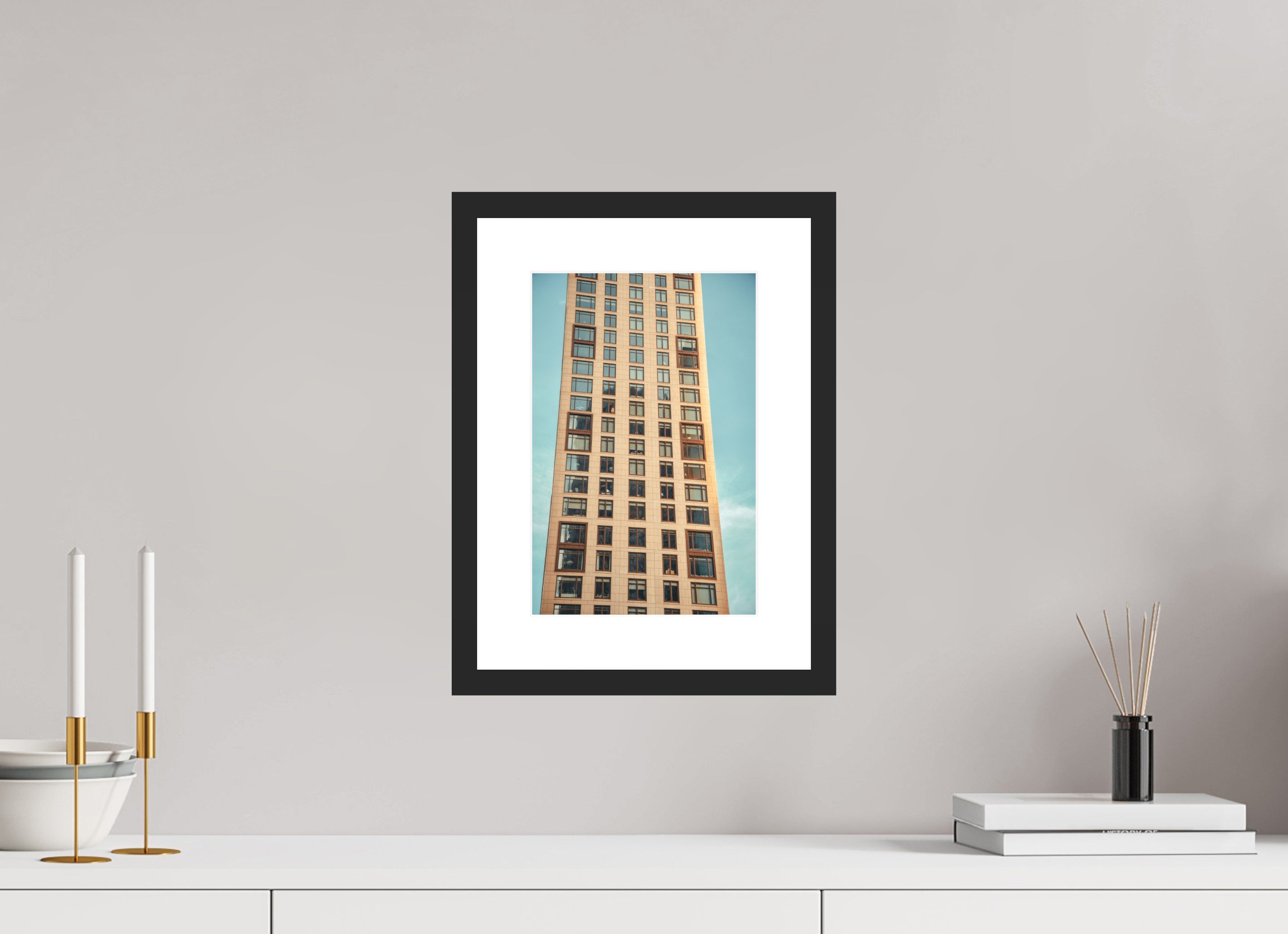 8 x 12″, Urban Grid Black Frame Urban Grid